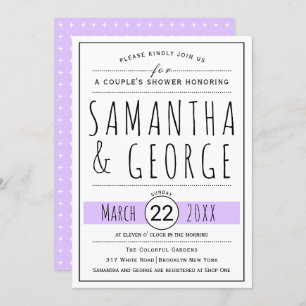 Convites Chá de lavanda de Tipografia