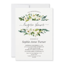 Chá de Lingerie de Caligrafia Floral Delicada