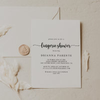Chá de Lingerie de caligrafia minimalista