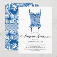 Chá de Lingerie de Corset Real Azul
