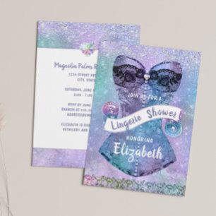 Convites Chá de Lingerie de Corset Roxo