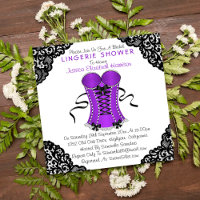 Chá de Lingerie do Corset Roxo e Lace Preto