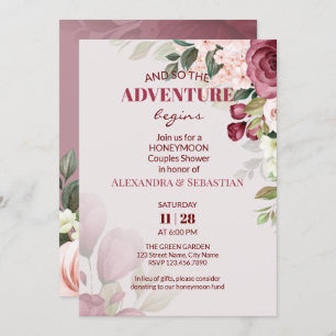 Convites Chá de Lua de mel de flores aquáticas