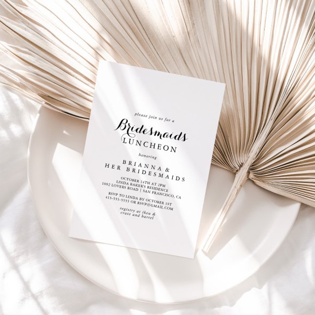 Convites Chá de Luncheo das Bridesmaids Modernas de Caligra (Criador carregado)