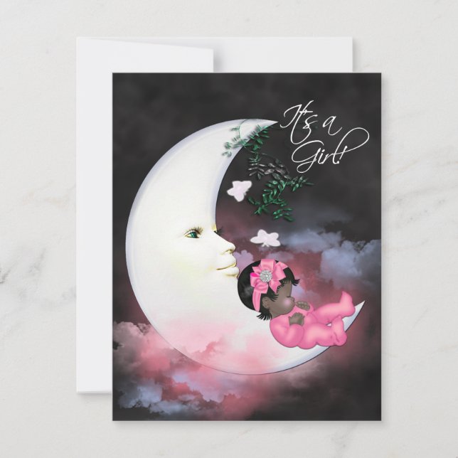 Convites Chá de Menina Americana Rosa (Frente)