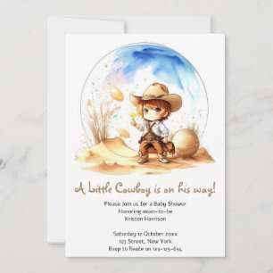 Convites Chá de Menino Tema Inspirado em Cowboy