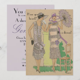 Convites Chá de Moda Flapper primavera parisiense