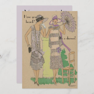Convites Chá de Moda Flapper primavera parisiense
