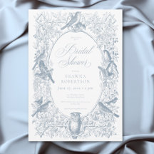 Chá de Natureza e Aves da Chinoiserie Azul Elegant