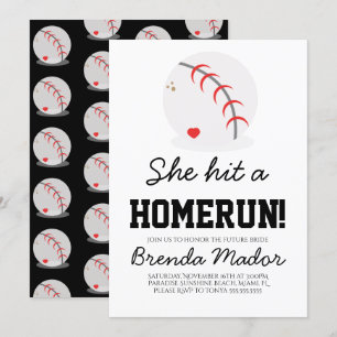 Convites Chá de Noiva Amantes de Beisebol Esportes Homerun