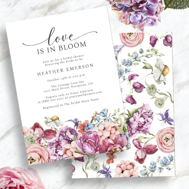 Convites Chá de Noiva Amor Colorido (Colorful Wildflower Love In Bloom Bridal Shower Invitation by Painted Paperie
)