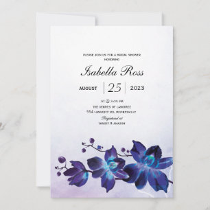 Convites Chá de Noiva Blue Orchid
