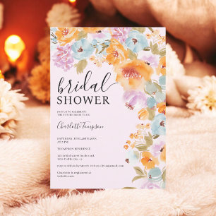 Convites Chá de Noiva Boêmio Floral Aquarelado Pintado à Mã
