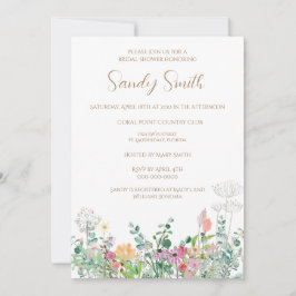Convites Chá de Noiva Boho Aquarela Flor Silvestre