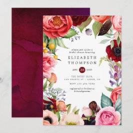 Convites Chá de Noiva Boho Floral Aquarela