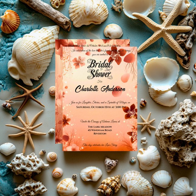 Convites Chá de Noiva Boho Macrame Terracota e Blush (Criador carregado)