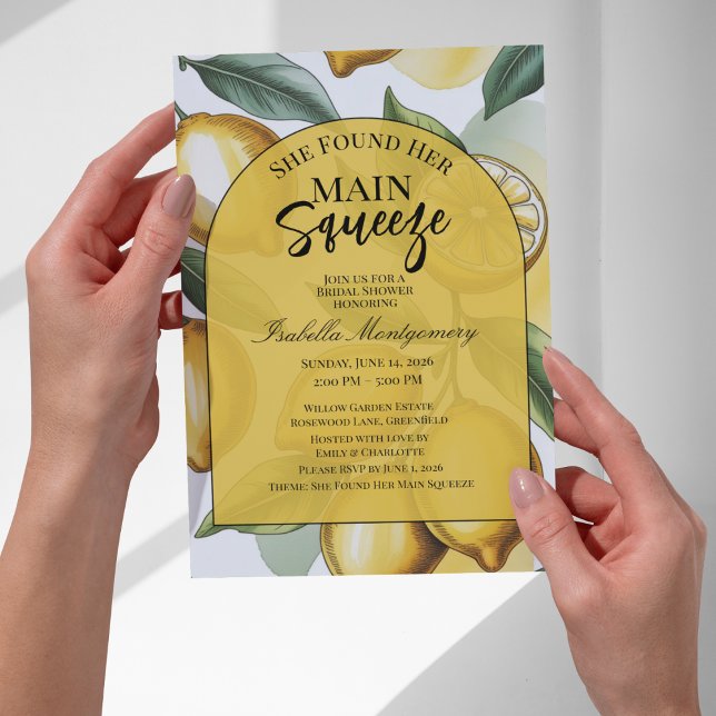 Convites Chá de Noiva Botanical Illustration Main Squeeze (Botanical Illustration Main Squeeze Bridal Shower Invitations
)