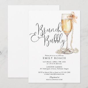 Convites Chá de Noiva Brunch e Pérolas Espumantes