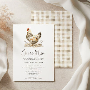 Convites Chá de Noiva Brunch na Fazenda Country Chicken