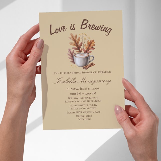 Convites Chá de Noiva Cappuccino de Outono (Autumn Cappuccino Bridal Shower Invitations
)