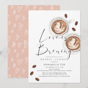 Convites Chá de Noiva Cappuccino Love is Brewing