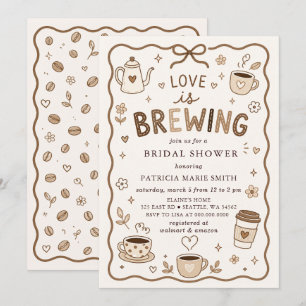 Convites Chá de Noiva Caprichoso Amor está Fermentando Café