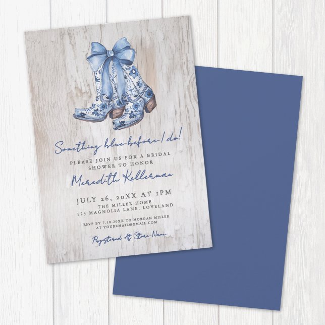 Convites Chá de Noiva Caubói Arco Country Rústico (Rustic Country Bow Cowboy Bridal Shower Invitation)