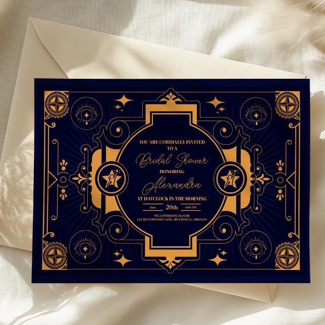 Convites Chá de Noiva Celestial Elegante (Criador carregado)
