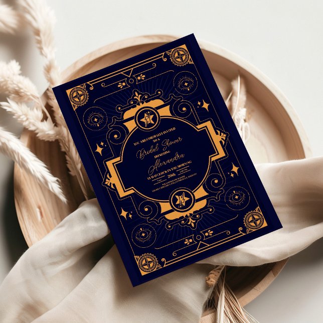 Convites Chá de Noiva Celestial Elegante (Criador carregado)