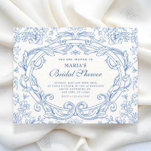 Convites Chá de noiva clássico floral vintage