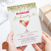 Chá de Noiva Cocktail e Aplausos Rosa Dourado