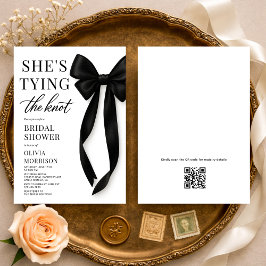 Convites Chá de Noiva Código QR She's Tying The Knot