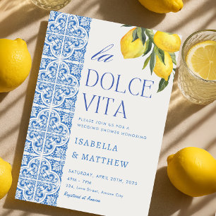 Convites Chá de Noiva Coeducacional com Tema Dolce Vita Ita