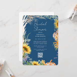 Convites Chá de Noiva Colorido Boho Teal Abóbora Outono
