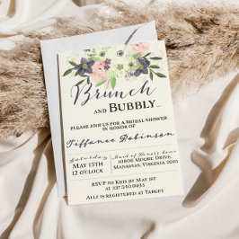 Convites Chá de Noiva com Brunch de Aquarela e Bolhas