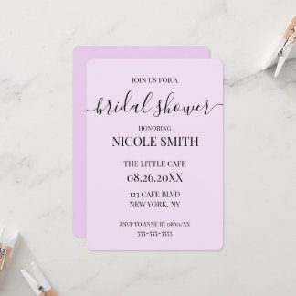 Convites Chá de Noiva com Caligrafia Simples Personalizada