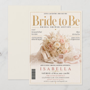 Convites Chá de Noiva com Capa de Revista Elegante
