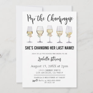 Convites Chá de Noiva com Champagne