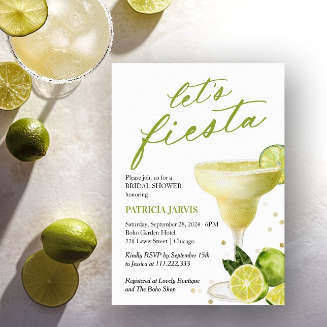 Convites Chá de Noiva com Coquetel Margarita Let's Fiesta (Criador carregado)