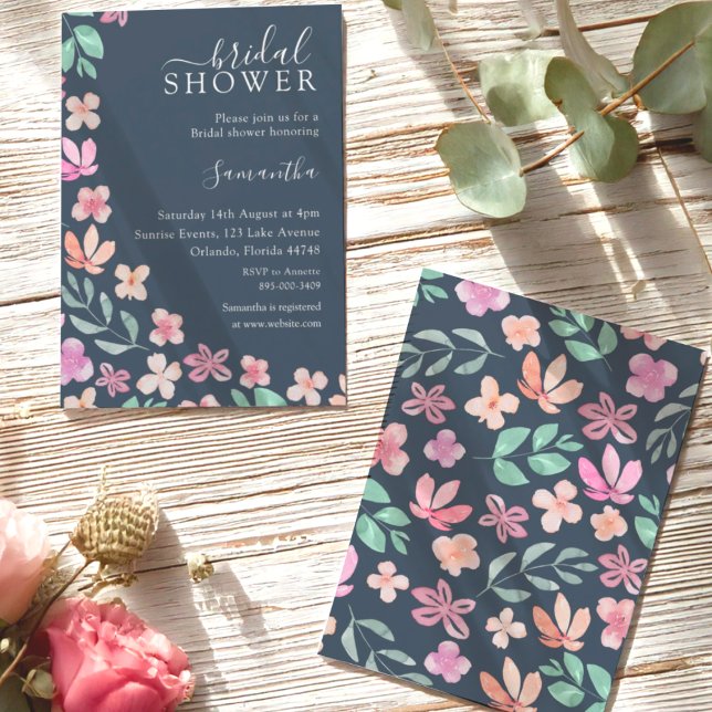 Convites Chá de Noiva com Flores Silvestres em Aquarela Mod (Criador carregado)