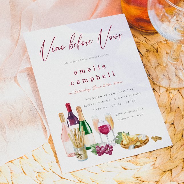 Convites Chá de Noiva com Vinho Antes dos Votos (Card Front Mock-up)