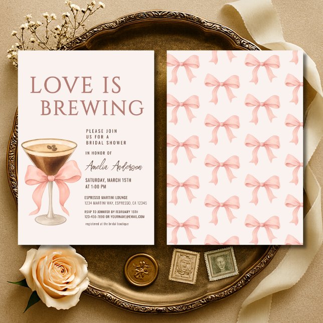 Convites Chá de Noiva Coquette Love Is Brewing (Criador carregado)