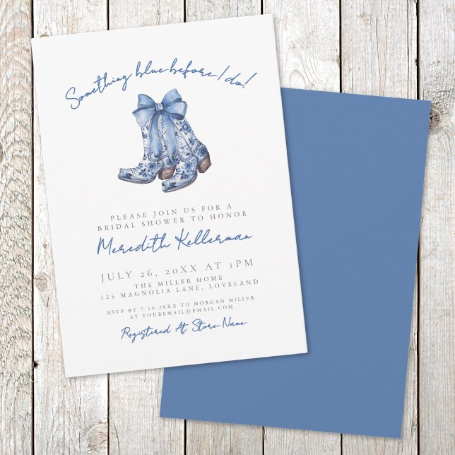 Convites Chá de Noiva Country Cowboy (Country Bow Cowboy Bridal Shower Invitation)