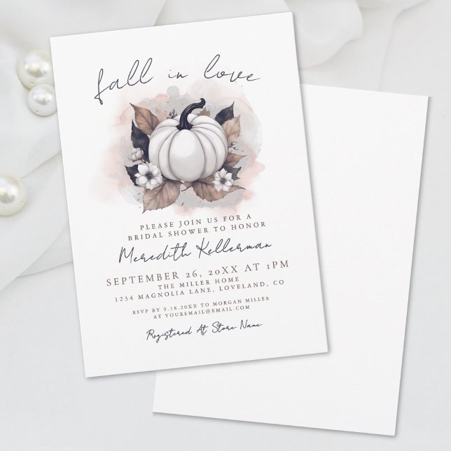 Convites Chá de Noiva da Abóbora do Amor (Fall In Love Pumpkin Bridal Shower Invitation)