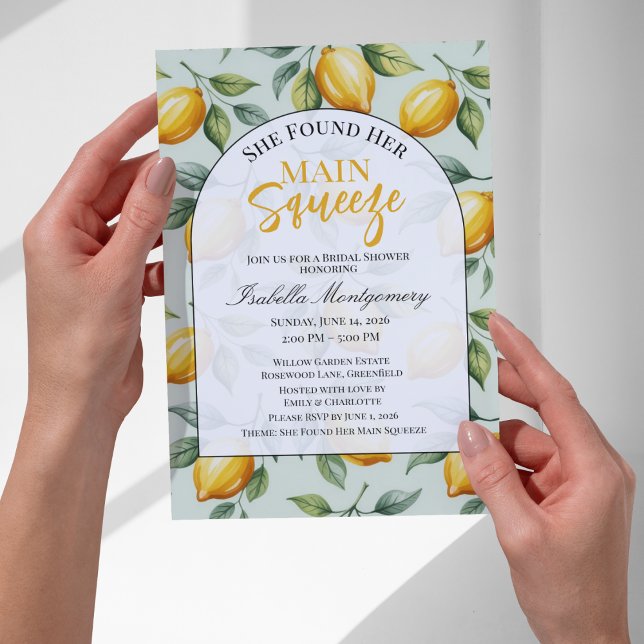 Convites Chá de Noiva da Sua Alma Gêmea (She Found Her Main Squeeze Bridal Shower Invitations
)