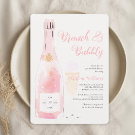 Convites Chá de Noiva de Brunch e Champanhe Bubbly