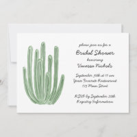 Chá de Noiva de Cactus Candelabro em Aquarela