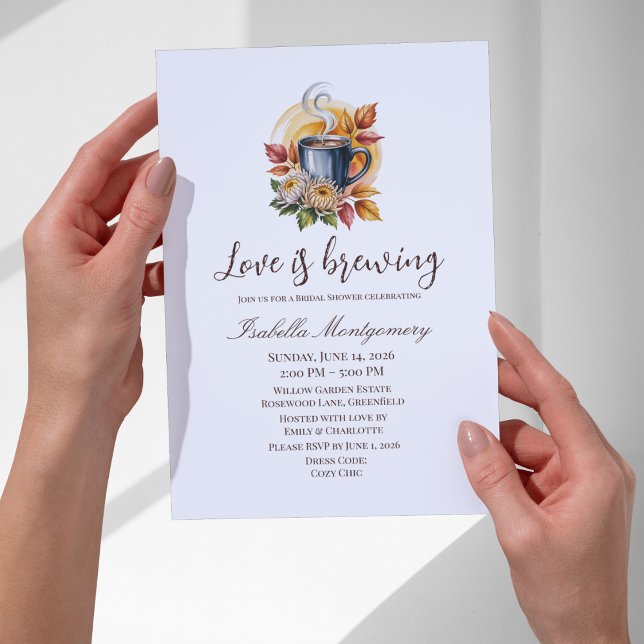 Convites Chá de Noiva de Café de Outono (Autumn Coffee Bridal Shower Invitations
)