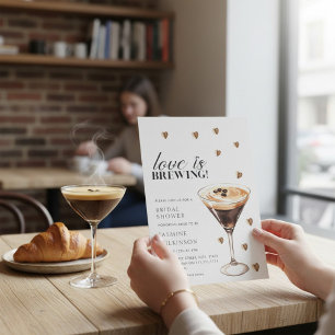 Convites Chá de Noiva de Coquetel de Café 'O Amor Está Ferm