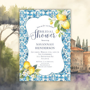 Convites Chá de Noiva de Limoncello Italiano Verão Amalfi